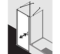 Kermi Liga porte battante pour panneau latéral LI1WL07020VPK 70x200cm, argent brillant, verre de sécurité trempé clair, gauche, sur receveur de douche