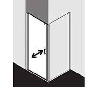 Kermi Liga porte battante pour panneau latéral LI1WL09020VPK 90x200cm, argent brillant, verre de sécurité trempé transparent, gauche, sur receveur de douche