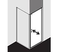Kermi Liga porte battante pour paroi latérale LI1WR080181AK 80x185cm, argenté brillant mat, TSG transparent, droite, sur receveur de douche