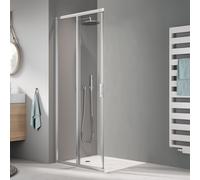 Kermi Liga Porte coulissante, avec élément fixe, pour accès d'angle, LIE2L080201PK, LIE2L
