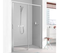 Kermi Liga Porte coulissante, avec élément fixe, pour niche, pour paroi latérale, LID2R175181AK, LID2R