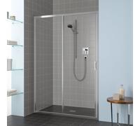 Kermi Liga Porte coulissante, avec élément fixe, pour niche, pour paroi latérale, LIG2L145201AK, LIG2L