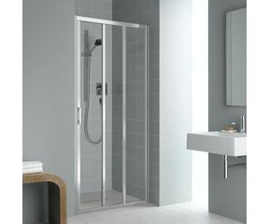 Kermi Liga Porte coulissante, avec élément fixe, pour niche, pour paroi latérale, LIG3R085201AK, LIG3R