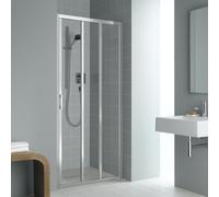 Kermi Liga Porte coulissante, avec élément fixe, pour niche, pour paroi latérale, LIG3R105181AK, LIG3R