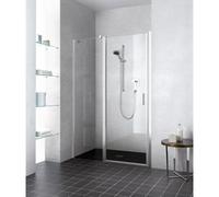 Kermi Liga porte tournante avec segment fixe vers l'intérieur et l'extérieur 125x200cm côté gauche profil argent mat et verre clair li1gl125201ak