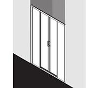 Kermi Liga slide. 4 pièces sans plancher avec champs fixes LID4B14520VAK 145x200cm, verre de sécurité trempé argenté brillant, sur receveur de douche