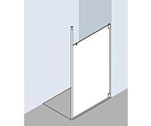 Kermi match0 XSWD212020VPK 120x200cm, argent brillant, verre de sécurité trempé clair, gauche, avec support plafond