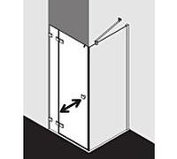 Kermi latérale Mena avec profilé mural METWP08020VPK 80 x 200 cm, argent brillant, ESG clear Clean, sur receveur de douche