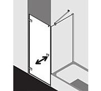 Kermi Mena paroi latérale raccourcie avec profil mural METVP080173PK 80 x 179 cm, noir doux, ESG clair Clean, à côté de la baignoire