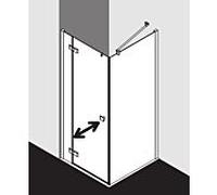 Kermi Mena porte battante 2000 - vantail avec panneau fixe, profil mural ME1NL090203AK 90 x 200 cm, noir doux, ESG clair, gauche, sur receveur de douche