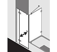 Kermi Mena porte battante 2000 - battante avec partie fixe, profilé mural ME1NL09320VAK 91 x 200 cm, argent brillant, TSG clair, à gauche, au niveau de la douche