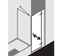 Kermi Mena porte battante 2000 - vantail avec panneau fixe, profilé mural ME1NR080203PK 80 x 200 cm, noir doux, clair ESG Clean, droite, sur receveur de douche