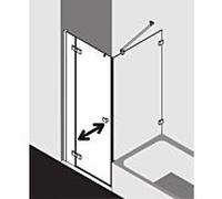 Kermi Mena porte battante 2000 - vantail avec partie fixe, profilé mural ME1NL103203PK 101 x 200 cm, soft black, TSG clear Clean, à gauche, au niveau de la douche