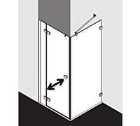 Kermi Mena porte battante 2000 - vantail avec partie fixe, profilé mural ME1NL10320VPK 101 x 200 cm, argent brillant, TSG clair Clean, à gauche, au niveau de la douche