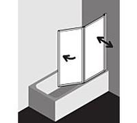 Kermi Vario 2000 cloison pliante 2 vantaux V2FW2060141YK 115, 2000 -116,7x140cm, argent avec, ESG SR Opaco Clean