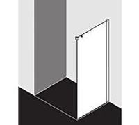 Kermi Nica 2000 latéral match1 -tlg. NITWR10020VAK 100x200cm, argent brillant, verre de sécurité trempé transparent, à droite, sur receveur de douche