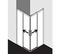 Kermi Nica entrée de coin Nica Kermi demi-partie 2 pcs. NIC2L10320VAK 103x200cm, gauche, argent brillant, verre de sécurité trempé, sur la zone de douche