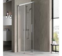 Kermi Nica entrée de coin Nica Kermi demi-partie 2 pcs. NIC2L11320VAK 113x200cm, gauche, argent brillant, verre de sécurité trempé, sur la zone de douche