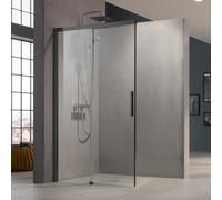 Kermi Nica Porte coulissante, avec élément fixe, pour paroi latérale, NID2L180203PK, NID2L