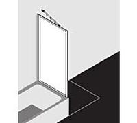 Kermi Nova 2000 de paroi latérale raccourcie N2TWD0901611K, BV 87-90 x 160 cm, brillant argent mat