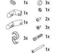 Kermi Nova 2000 pièces détachées 2505556 blanc , pour stabilisation, avec crochet et petites pièces