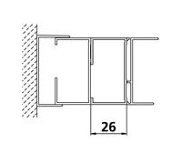 Kermi Nova 2000 Profilé d’élargissement pour porte coulissante, ZDSVSVSN22001K,