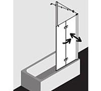 Kermi paroi de baignoire Diga DI2PR12015VPK 120x150cm, argent brillant, verre de sécurité trempé clair, droite
