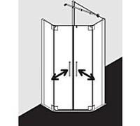 Kermi Pasa XP cabine de douche pentagonale porte battante PXF4709018VAK 90x90x185cm, argent brillant, TSG clair