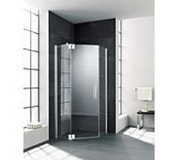 Kermi Pasa XP cabine de douche pentagonale porte battante PXL4309018VAK 90x90x185cm, argent brillant, verre de sécurité trempé, gauche