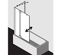 Kermi Pasa XP Kermi avec champ fixe PXDTL100151PK 100x150cm, argent mat brillant, verre de sécurité trempé clair, gauche