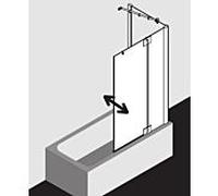 Kermi Pasa XP Kermi avec champ fixe PXDTR09015VAK 90x150cm, argent brillant, verre de sécurité trempé, droite