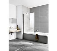 Kermi Pasa XP Kermi Pasa XP avec champ fixe PXDTL090151AK 90x150cm, argent mat brillant, TSG clair, gauche