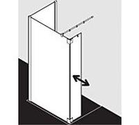 Kermi Pasa XP panneau latéral avec aile mobile PXT1L090181PK 90x185cm, argent mat brillant, verre de sécurité trempé, gauche, sur receveur de douche