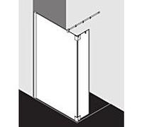 Kermi Pasa XP panneau latéral avec aile mobile PXT1L09020VPK 90x200cm, argent brillant, verre de sécurité trempé clair, gauche, sur receveur de douche