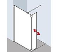 Kermi Pasa XP panneau latéral avec aile mobile PXT1L09320VAK 93x200cm, argent brillant, verre de sécurité trempé, gauche, sur la zone de douche