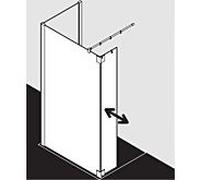 Kermi Pasa XP panneau latéral avec aile mobile PXT1L10018VAK 100x185cm, argent brillant, TSG transparent, gauche, sur receveur de douche