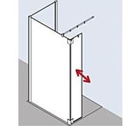 Kermi Pasa XP panneau latéral avec aile mobile PXT1R093201PK 93x200cm, brillant argent mat, verre de sécurité trempé clair, à droite, sur la zone de douche