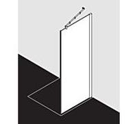 Kermi Pasa XP panneau latéral PXTWD10020VPK 100x200cm, argent brillant, verre de sécurité trempé clair, sur receveur de douche