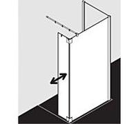 Kermi Pasa XP paroi latérale avec aile mobile PXT1R080201PK 80x200cm, brillant argent mat, verre de sécurité trempé clair, à droite, sur receveur de douche