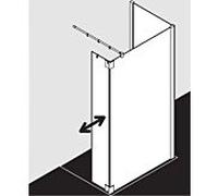 Kermi Pasa XP paroi latérale avec aile mobile PXT1R10018VPK 100x185cm, argent brillant, verre de sécurité trempé clair, à droite, sur receveur de douche