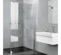 Kermi Pasa XP paroi latérale pour porte battante 2000 -fl.et champ fixe PXTFR08020VAK 80x200cm, argent brillant, verre de sécurité trempé, à droite, sur receveur de douche