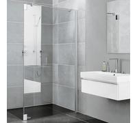 Kermi Pasa XP paroi latérale f porte battante 2000 -fl.et champ fixe PXTFR123201AK 123x200cm, argent mat brillant, verre de sécurité trempé, à droite, sur la zone de douche