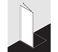 Kermi Pasa XP paroi latérale pour porte battante avec panneau fixe PXUWD075201PK 75x200cm, argent mat brillant, TSG clear clean, sur receveur de douche