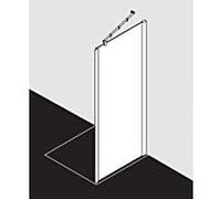 Kermi Pasa XP paroi latérale pour porte battante avec panneau fixe PXUWD080201AK 80x200cm, brillant argent mat, TSG transparent, sur receveur de douche