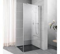 Kermi Pasa XP paroi latérale pour porte battante avec panneau fixe PXUWD08020VPK 80x200cm, argent brillant, verre de sécurité trempé clair, sur receveur de douche