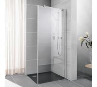 Kermi Pasa XP paroi latérale pour porte battante avec panneau fixe PXUWD100201PK 100x200cm, argent mat brillant, TSG clear clean, sur receveur de douche