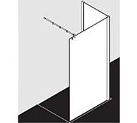 Kermi Pasa XP panneau latéral PXTWF07520VAK 75x200cm, argent brillant, verre de sécurité trempé, avec stabilisation à 90 degrés