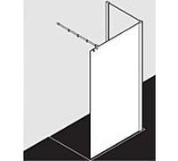 Kermi Pasa XP paroi latérale PXTWF090201AK 90x200cm, argent mat brillant, verre de sécurité trempé, avec stabilisation à 90 degrés