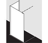 Kermi Pasa XP paroi latérale PXTWF120181PK 120x185cm, brillant argent mat, verre de sécurité trempé clair, avec stabilisation à 90 degrés