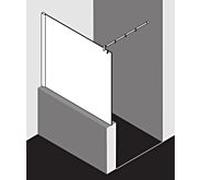 Kermi Pasa XP paroi latérale PXTWF12018VPK 120x185cm, argent brillant, verre de sécurité trempé clair, avec stabilisation à 90 degrés
